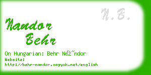 nandor behr business card